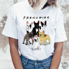 Load image into Gallery viewer, New summer French Bulldog Printed cute cartoon t shirt women casual white Tops fashion t-shirt Funny dog tshirt women clothing