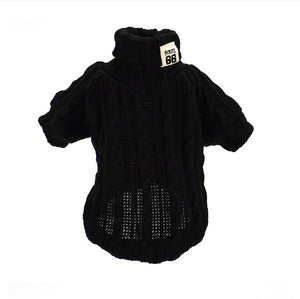 Hot selling pet high collar knitted sweater three dimensional embroidery collar label cat dog sweater dog clothing autumn winter
