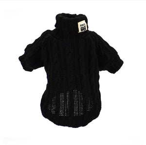 Hot selling pet high collar knitted sweater three dimensional embroidery collar label cat dog sweater dog clothing autumn winter