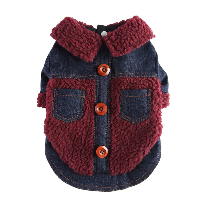 Winter Dog Jacket Puppy Dog Clothes Pet Outfits Denim Coat Jeans Costume for Chihuahua Poodle Bichon Pet Dog Clothing Apparel 30