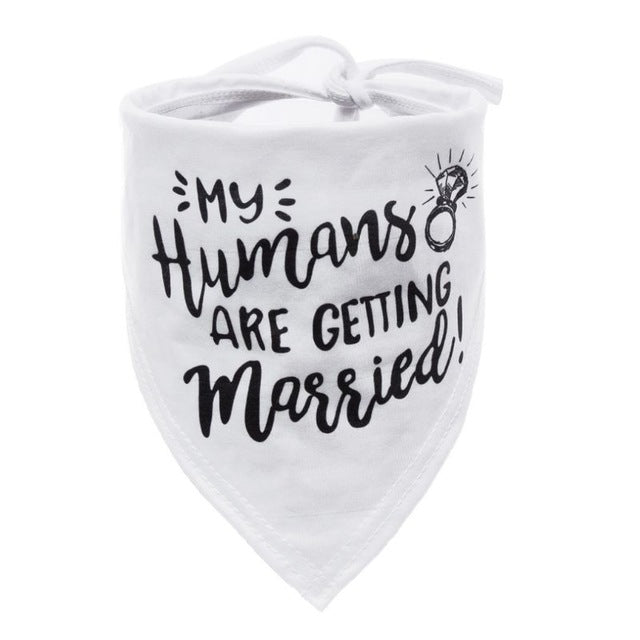 Dog Wedding Bandana My Humans are Getting Married She Said Yes Pet Triangle Bib Scarf Neckerchief Engagement Announcemet