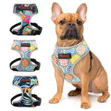 Load image into Gallery viewer, Nylon Dog Harness Reflective Breathable Dog Cat Harness Printed Pet Harnesses Adjustable for Small Medium Dogs Puppy Bulldog
