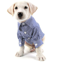 Load image into Gallery viewer, Fashion Pet Dog Red Blue Stripe Shirt Summer Clothes For Small Medium Puppy Dogs Clothing Cat Schnauzer Costumes French Bulldog
