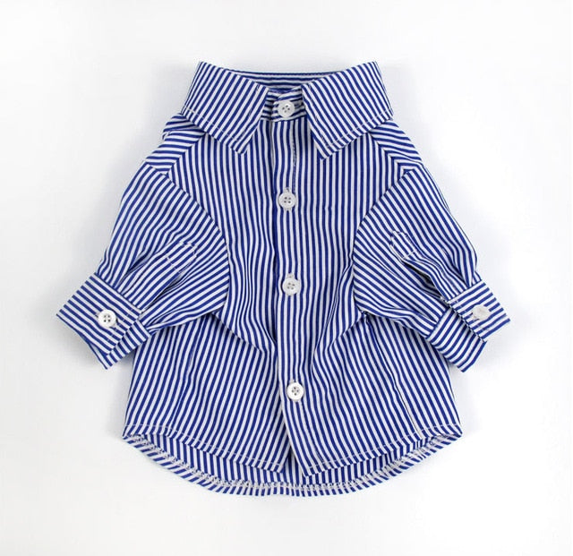 Fashion Pet Dog Red Blue Stripe Shirt Summer Clothes For Small Medium Puppy Dogs Clothing Cat Schnauzer Costumes French Bulldog