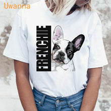 Load image into Gallery viewer, New summer French Bulldog Printed cute cartoon t shirt women casual white Tops fashion t-shirt Funny dog tshirt women clothing

