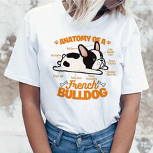 Load image into Gallery viewer, New summer French Bulldog Printed cute cartoon t shirt women casual white Tops fashion t-shirt Funny dog tshirt women clothing
