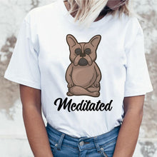 Load image into Gallery viewer, New summer French Bulldog Printed cute cartoon t shirt women casual white Tops fashion t-shirt Funny dog tshirt women clothing

