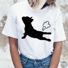 Load image into Gallery viewer, New summer French Bulldog Printed cute cartoon t shirt women casual white Tops fashion t-shirt Funny dog tshirt women clothing

