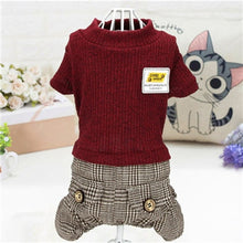 Load image into Gallery viewer, Jumpsuit For Small Dogs Chihuahua Pug Poodle Plaid Pants Hoodies Romper Clothing
