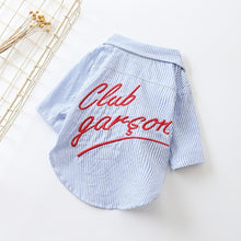 Load image into Gallery viewer, Fashion Dog Clothes Pet Shirts For Dogs Clothing Striped Dog Clothes Embroidery Pet Cat Clothes For Dogs Pets Clothing Summer
